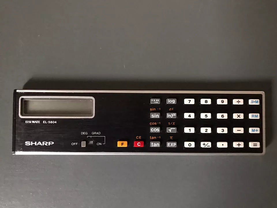 Calcolatrice Sharp Elsimate EL-5804 Vintage Con Custodia E Scatola Originale