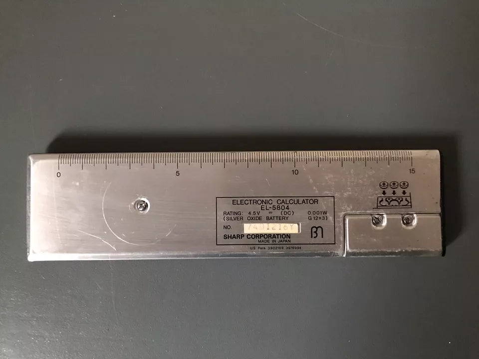 Calcolatrice Sharp Elsimate EL-5804 Vintage Con Custodia E Scatola Originale