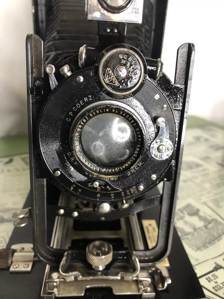 Antica Fotocamera a Soffietto CP Goerz Berlin da Studio Con Obiettivo Epoca 900’