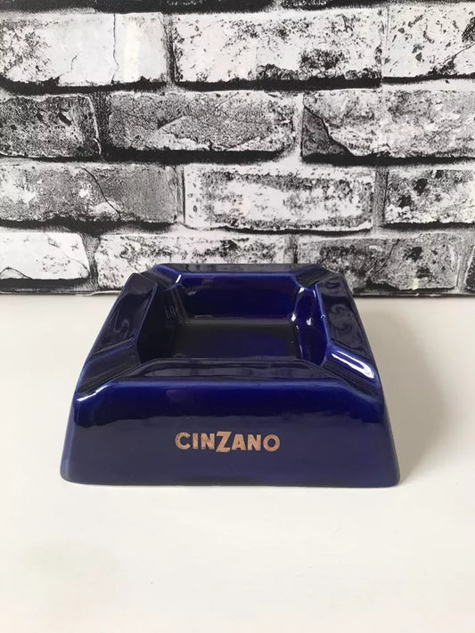 Posacenere Cinzano Ceramica E. Piola Collezione Vintage Epoca Raro Colore Blu