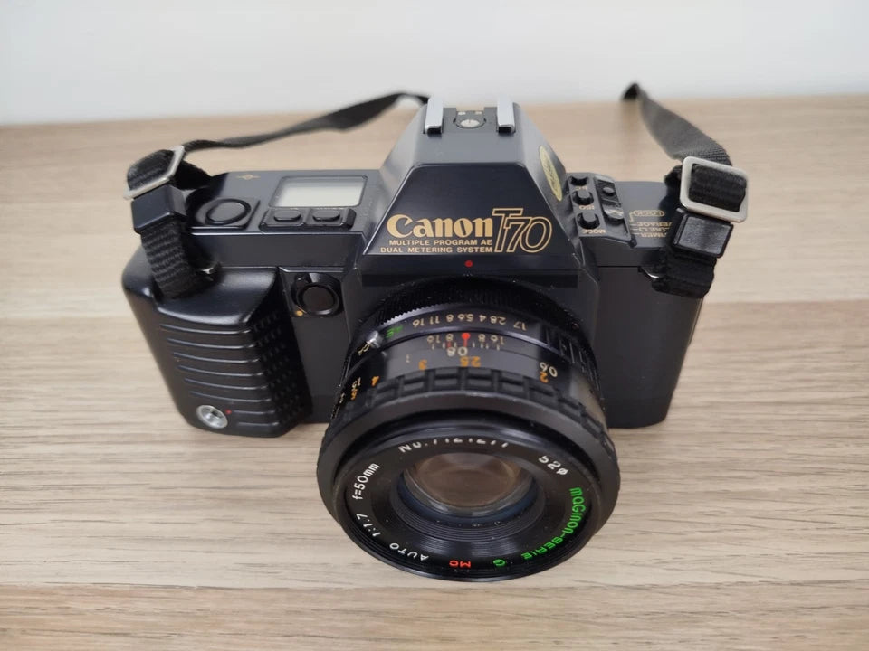 Fotocamera Analogica Canon T 70 35mm Relflex Con Obiettivo Maginon Serie G