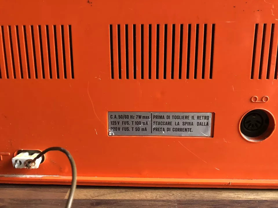 Antica Radio Mivar Milano R48 Vintage Epoca Anni 70 OM FM Arancione