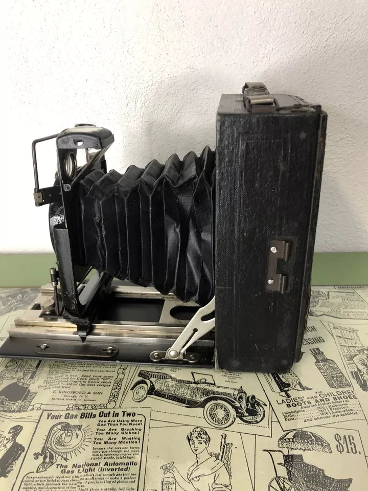 Antica Fotocamera a Soffietto Rom3 Con Obiettivo F13.5 Vintage Epoca 900’