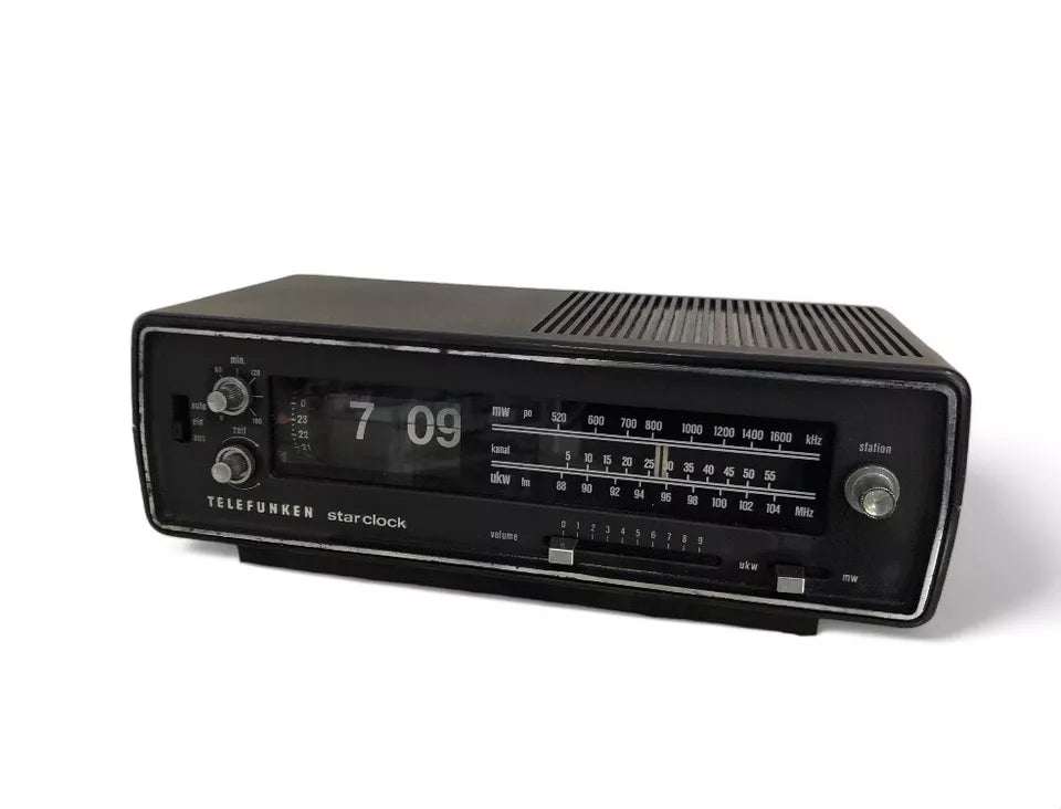 Radio Sveglia Flip Clock Telefunken Star Clock Vintage Epoca Orologio A Cartellini