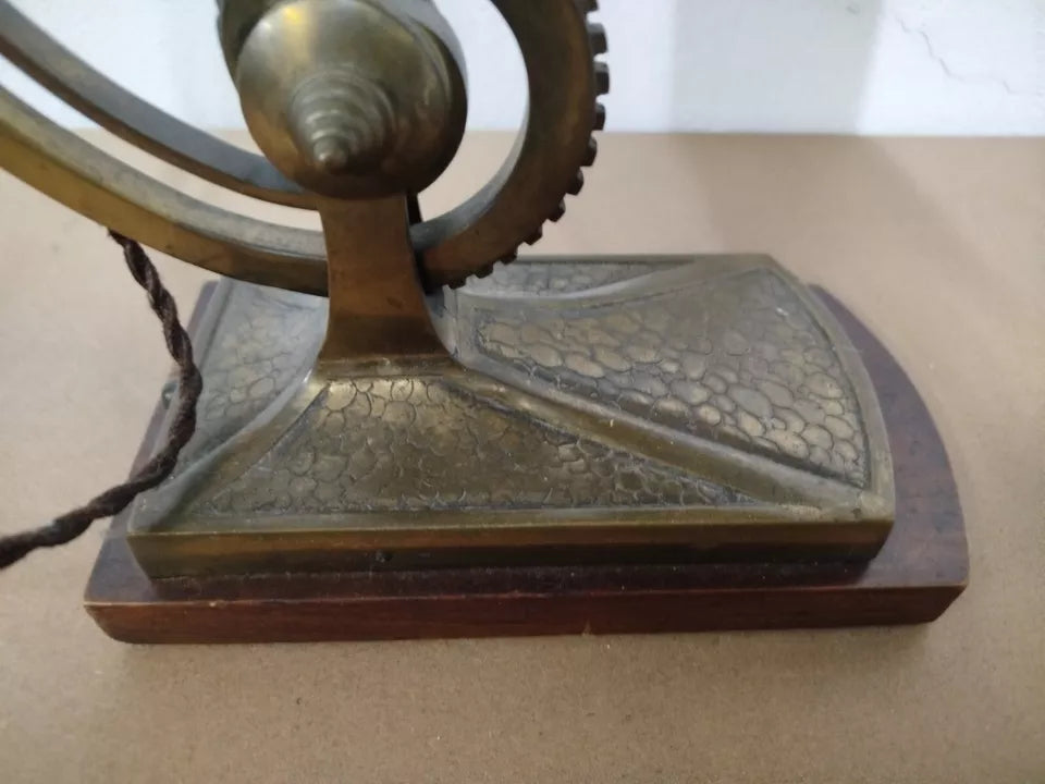 Antica Lampada Da Pianoforte Per Tavolo Vintage Epoca Inizi 900 In Ottone Rara