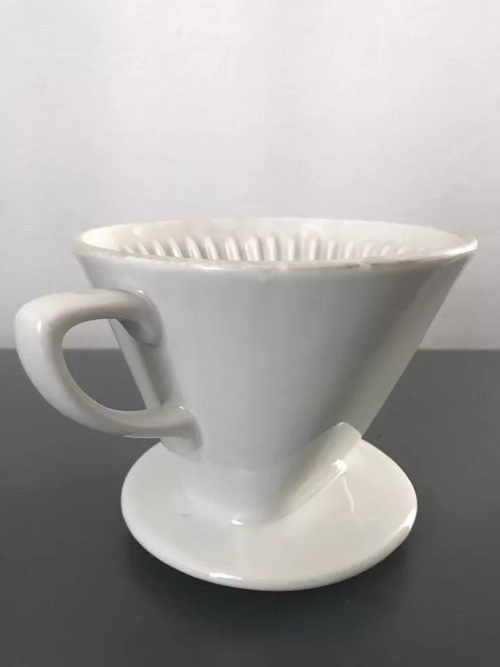 Tazza Melitta 102 Filtro Per Caffè Vintage Epoca Anni 50 Porcellana Bianca Rara
