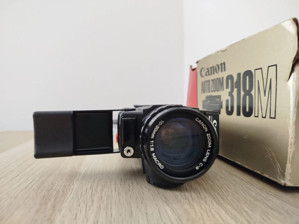 Cinepresa Super 8 Canon Auto Zoom 318M Scatola Istruzioni Custodia Vintage