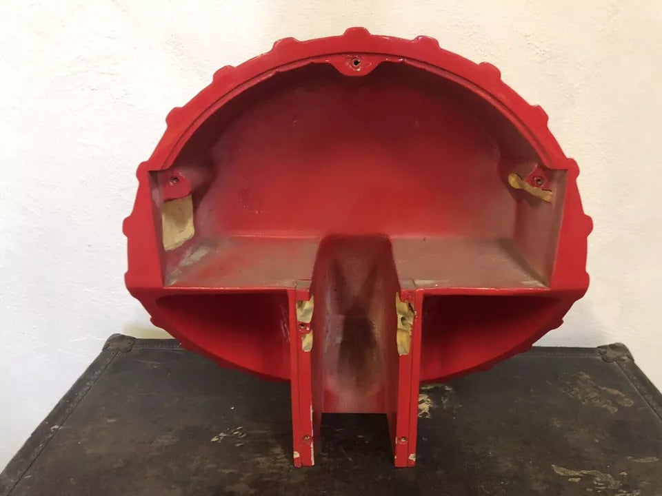 Insegna Coca Cola A Tappo Originale Rosso Con Base Appoggio Vintage Italiana