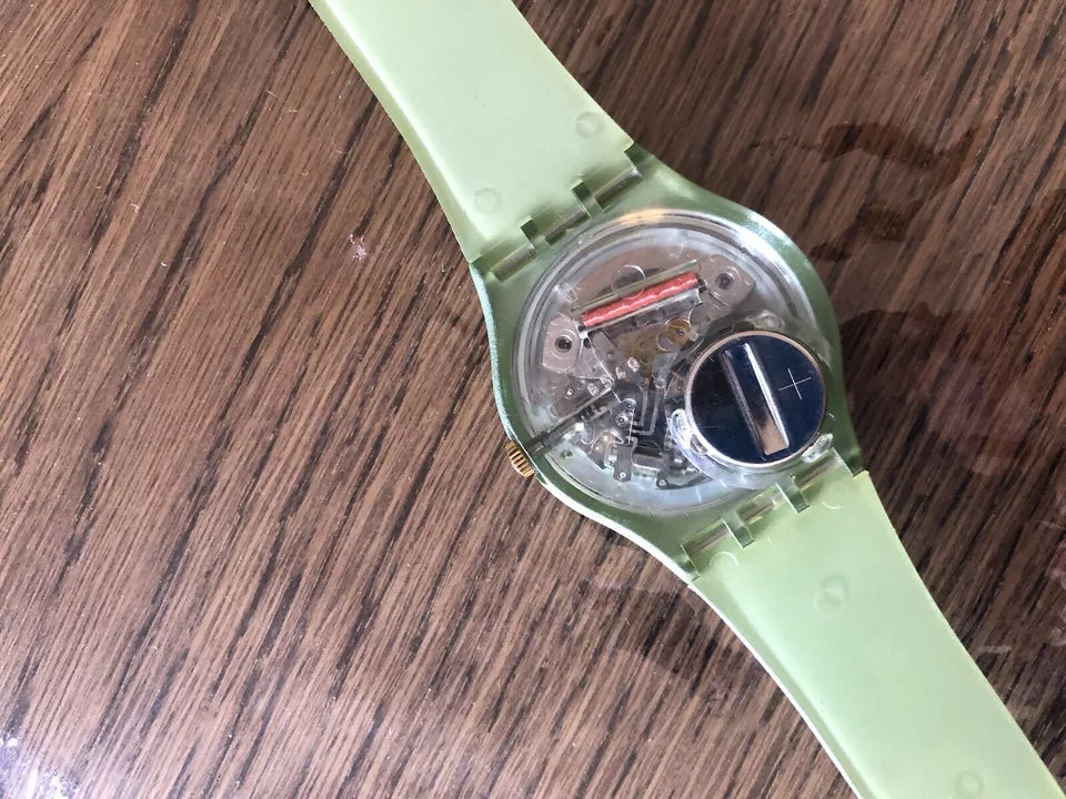 Orologio Da Polso Swatch Gent Pavo Real GG706 Anno 1997 Vintage Da Uomo Verde