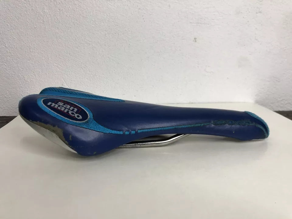 Sellino Per Bicicletta Da Corsa Selle San Marco Azzurro Blu Made In Italy