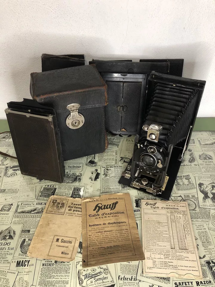 Antica Fotocamera a Soffietto CP Goerz Berlin da Studio Con Obiettivo Epoca 900’