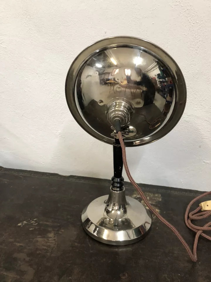 Antica Lampada Da Tavolo Stufa Radiante Vintage Epoca Metallo Rame Con Cavo