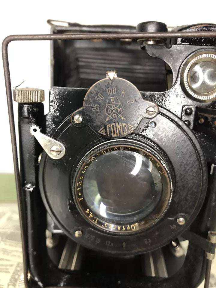 Antica Fotocamera a Soffietto Rom3 Con Obiettivo F13.5 Vintage Epoca 900’