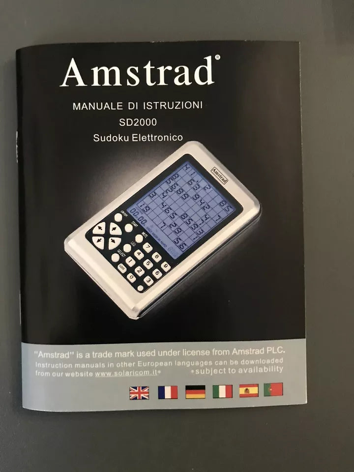 Sudoku Elettronico Amstrad SD2000 Confezione E Libretto Gioco Portatile Funziona