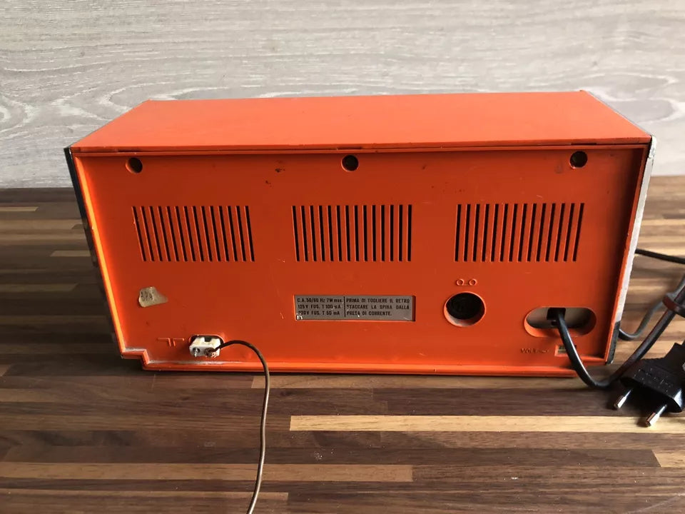 Antica Radio Mivar Milano R48 Vintage Epoca Anni 70 OM FM Arancione