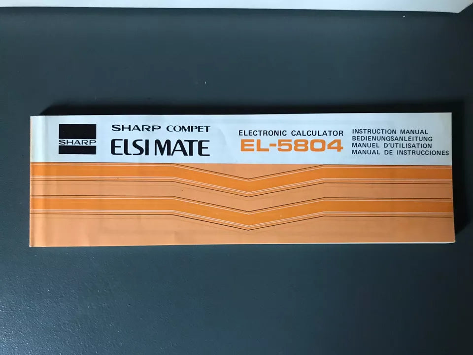 Calcolatrice Sharp Elsimate EL-5804 Vintage Con Custodia E Scatola Originale