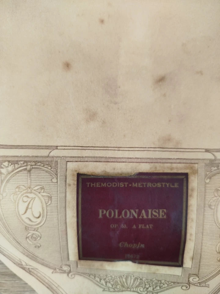 Antico Rullo Sonoro Autopiano Themodist Metrostyle Polonaise Chopin OP.53 A Flat