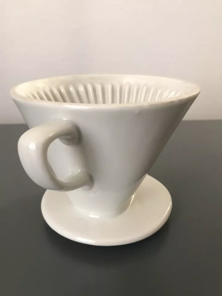 Tazza Melitta 102 Filtro Per Caffè Vintage Epoca Anni 50 Porcellana Bianca Rara