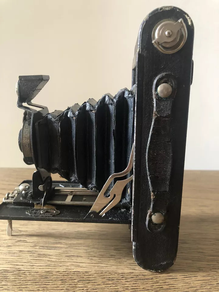 Antica Fotocamera a Soffietto Kodak Ball Bearing Shutter EKc Epoca 1910 USA Raro
