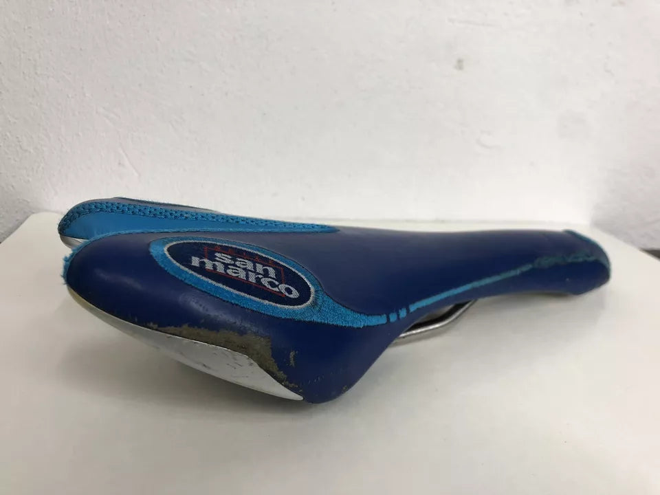 Sellino Per Bicicletta Da Corsa Selle San Marco Azzurro Blu Made In Italy