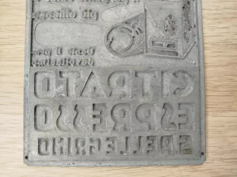 Rare Matrici Pubblicitarie San Pellegrino Cliché Vintage Antichi In Metallo