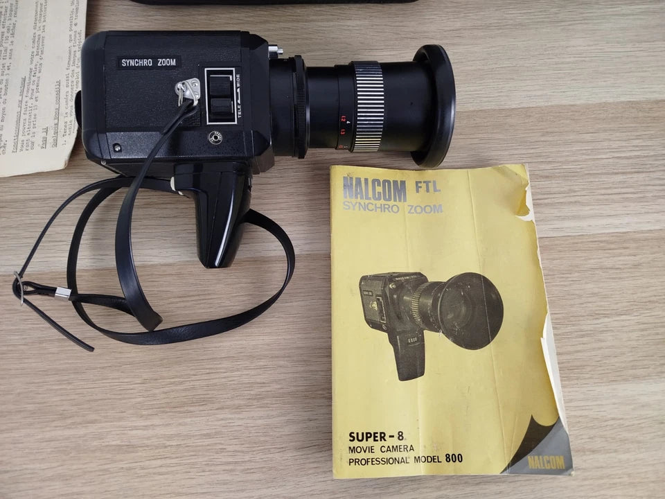 Cinepresa Super 8 Nalcom FTL Model 800 Vintage Con Custodia E Istruzioni Synchro