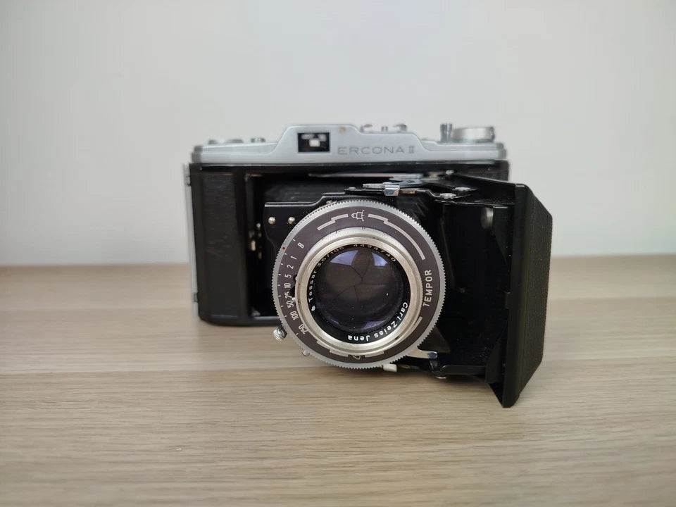 Fotocamera A Soffietto Carl Zeiss Ercona II Con Custodia Vintage Epoca Anni 50