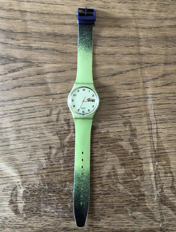 Orologio Da Polso Swatch Gent Pavo Real GG706 Anno 1997 Vintage Da Uomo Verde
