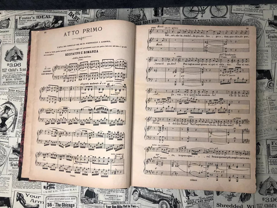 Antico Spartito L’Africana Opera In 5 Atti G. Meyerbeer Circolo Roma Bengasi