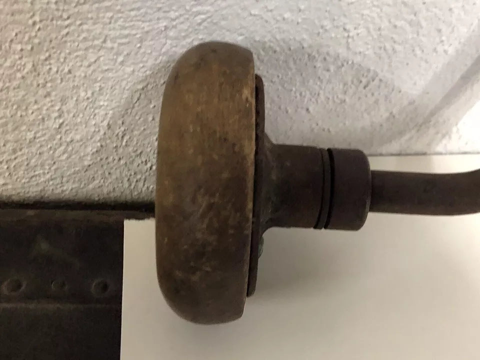 Trapano Manuale Tipo Girabacchino Manovella Legno E Ferro Antico Epoca Antico