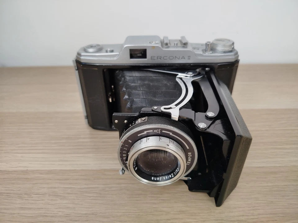Fotocamera A Soffietto Carl Zeiss Ercona II Con Custodia Vintage Epoca Anni 50