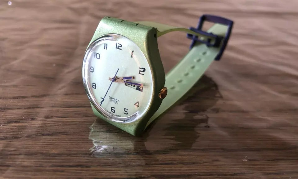 Orologio Da Polso Swatch Gent Pavo Real GG706 Anno 1997 Vintage Da Uomo Verde