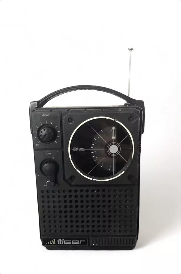 Radio Portatile Vintage Tiger 112 SG-1264A Am Fm Epoca Anni 70 Con Custodia Nera