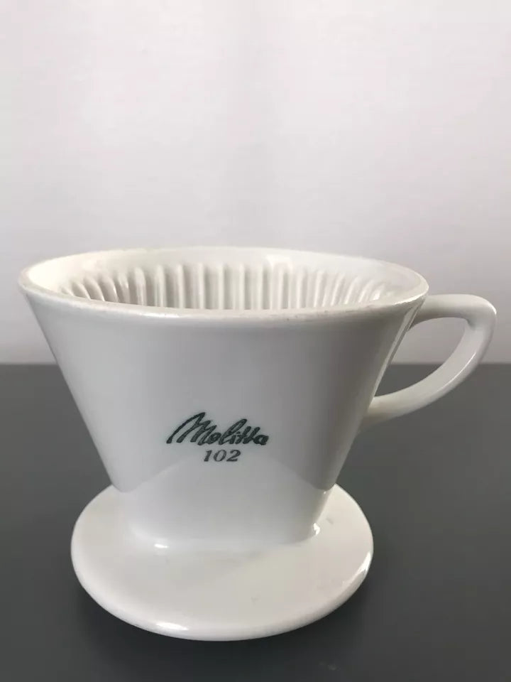Tazza Melitta 102 Filtro Per Caffè Vintage Epoca Anni 50 Porcellana Bianca Rara