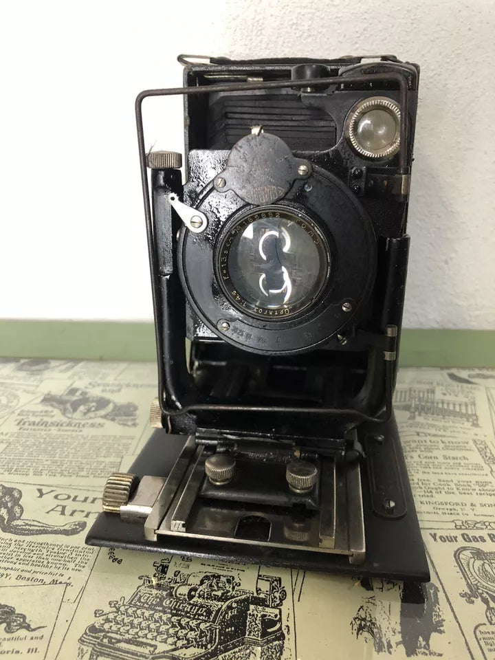 Antica Fotocamera a Soffietto Rom3 Con Obiettivo F13.5 Vintage Epoca 900’
