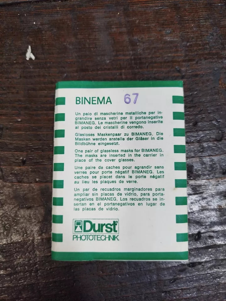 Durst Binema 67 Due Mascherine Metalliche Per Ingranditore Senza Vetri Bimaneg
