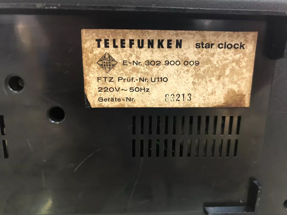 Radio Sveglia Flip Clock Telefunken Star Clock Vintage Epoca Orologio A Cartellini