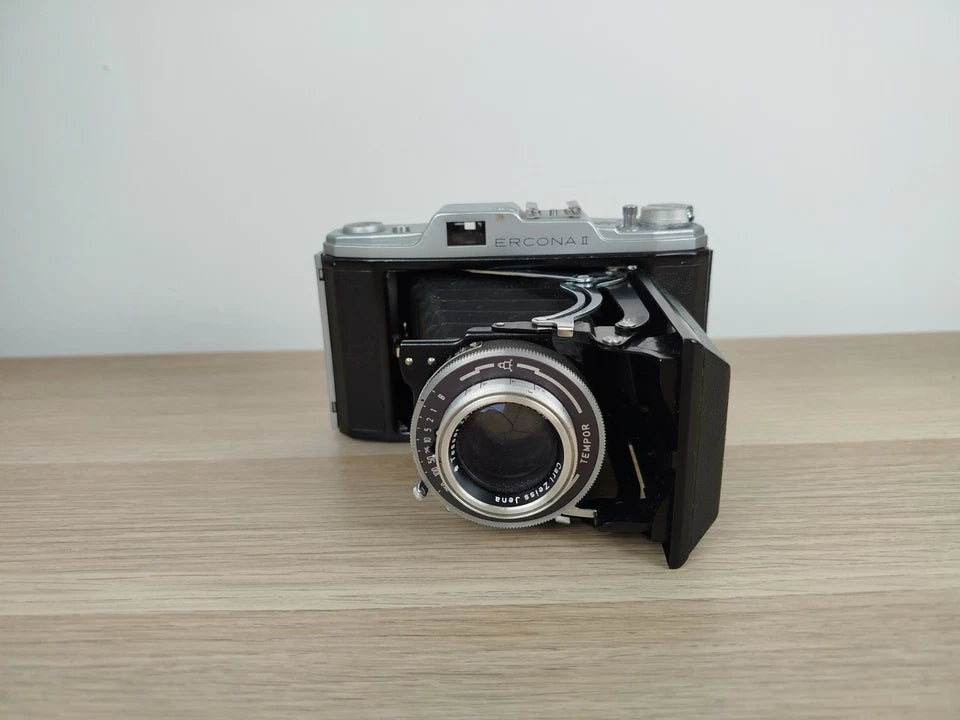 Fotocamera A Soffietto Carl Zeiss Ercona II Con Custodia Vintage Epoca Anni 50
