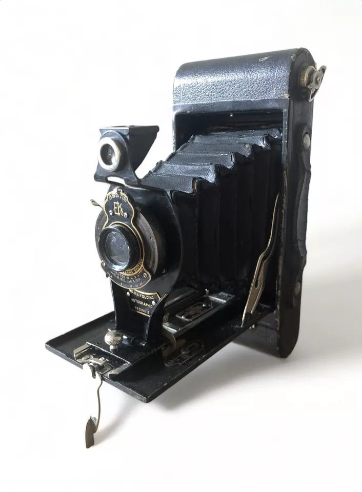 Antica Fotocamera a Soffietto Kodak Ball Bearing Shutter EKc Epoca 1910 USA Raro